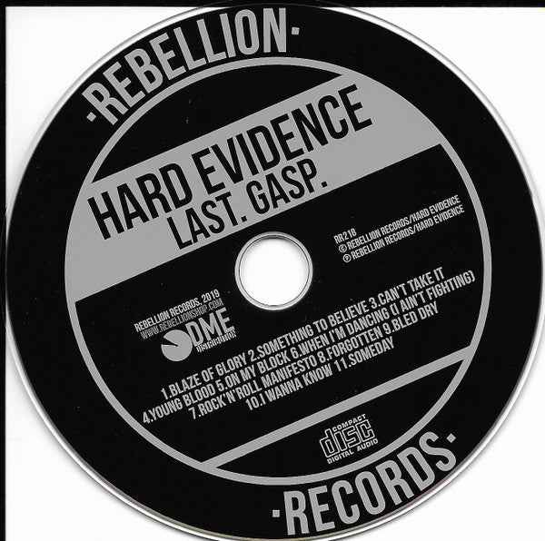 Hard Evidence - Last . Gasp . CD (Rebellion RecordsCD, NumberedMint (M))