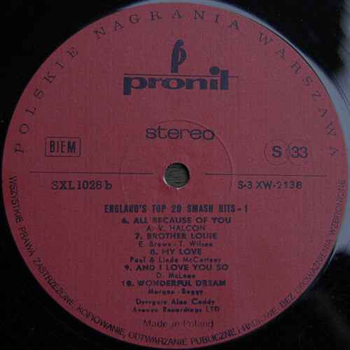 Alan Caddy - England's Top 20 Smash Hits - 1 LP (Pronit,PronitVinyl, LPMint (M))