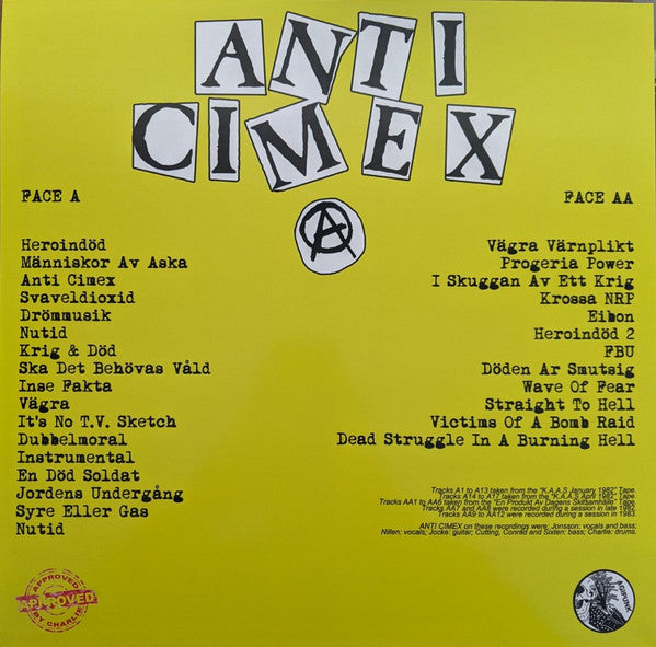 Anti-Cimex* : The Complete Demos Collection 1982 - 1983 (LP, Comp, RM)
