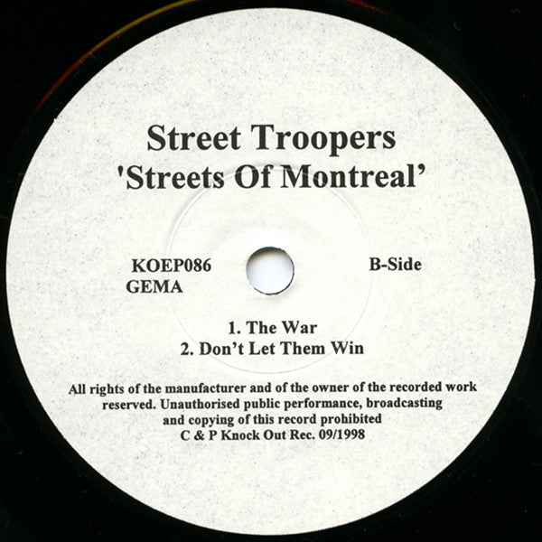 Street Troopers - Montreal 7" (Knock Out Records / Mint (M))