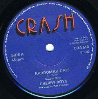 The Cherry Boys - Kardomah Café 7" (Crash (3)Vinyl, 7", 45 RPM, SingleVery Good Plus (VG+))