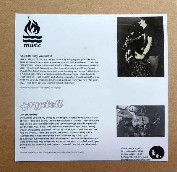 Hot Water Music / Rydell - Hot Water Music / Rydell 7" (Scene Police / Mint (M))