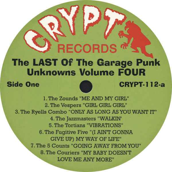 Various - Last Of The Garage Punk Unknowns Vol 4 (American Teenage Garage Hoot! 1965-1967) LP (Crypt RecordsVinyl, LP, Compilation, Gatefold Sleeve Mint (M))