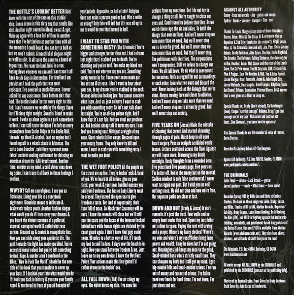 Against All Authority / The Criminals : Exchange (10")