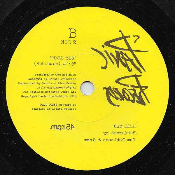 Tom Robinson - War Baby 7" (Panic Records (3)Vinyl, 7", 45 RPM, SingleNear Mint (NM or M-))