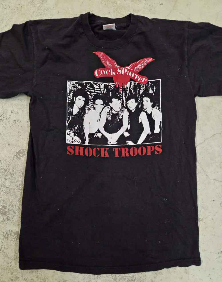 Cock Sparrer- Schock Troops T-Shirt (Black, S / 2nd Hand) Left Over!