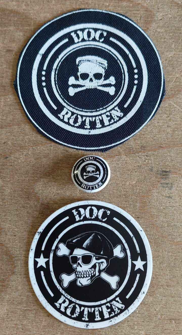 Doc Rotten - Aufnäher (Patch) + Sticker + Button (rund)