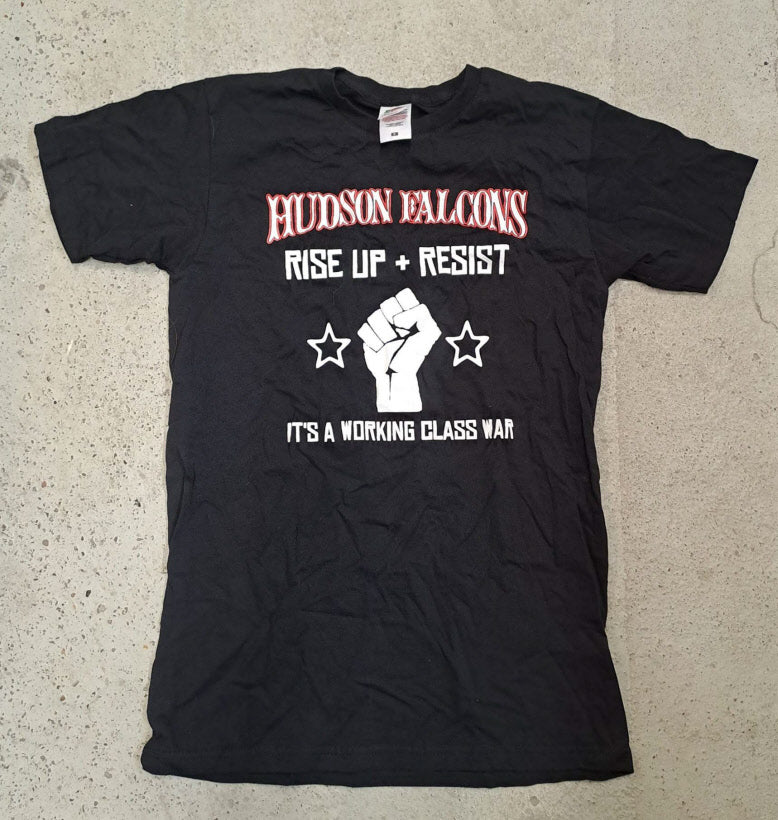 Hudson Falcons - Rise Up + Resist T-Shirt (black, S-L) Left Over