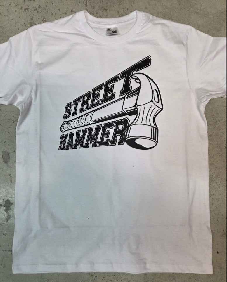 Street Hammer - Logo T-Shirt (White, XS-5XL)