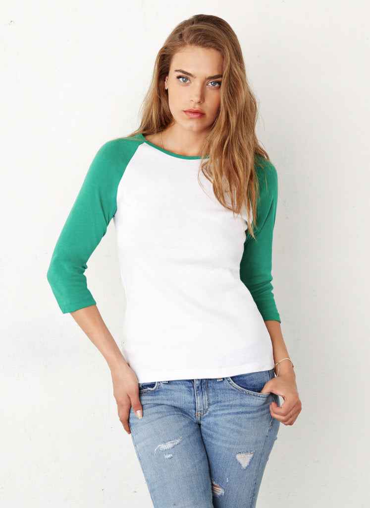 3/4 Sleeve Contrast Raglan T-Shirt