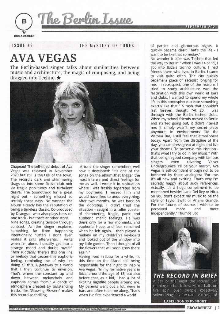 Broadsheet Fanzine Ausgabe 3 (The Berlin Issue mit Drangsal & Ava Vegas) GRATIS