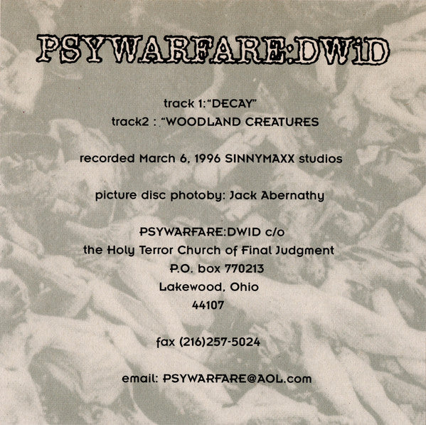 Integrity (2) / Psywarfare : Integrity / Psywarfare (7", EP, Pic)