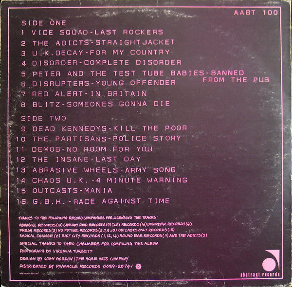 Various : Punk And Disorderly (LP, Comp, Red)