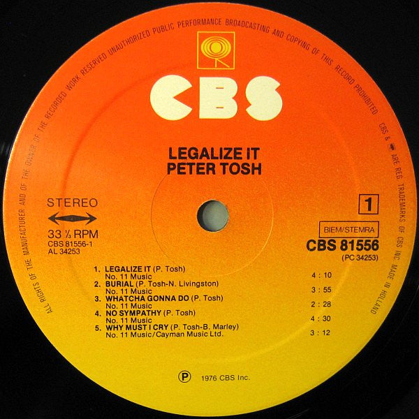 Peter Tosh : Legalize It (LP, Album)