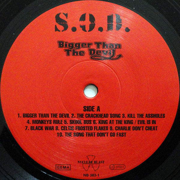 S.O.D.* : Bigger Than The Devil (LP, Album)