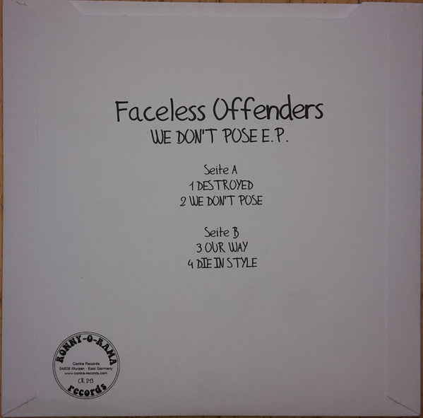Faceless Offenders : We Don't Pose E.P. (7", EP, Ltd)