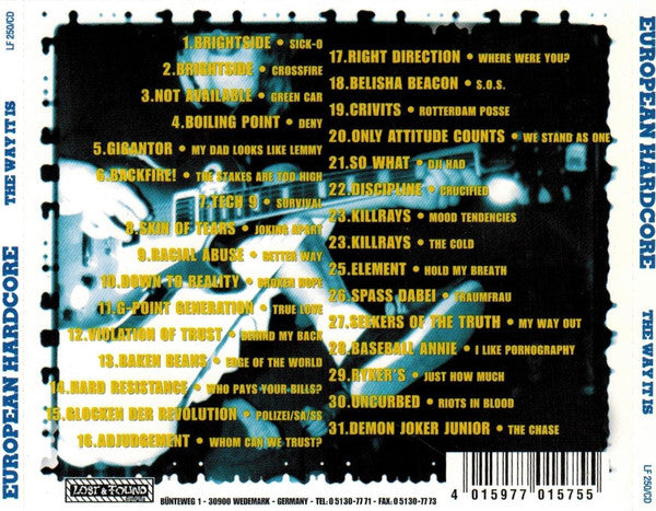 Various : European Hardcore - The Way It Is (CD, Comp)