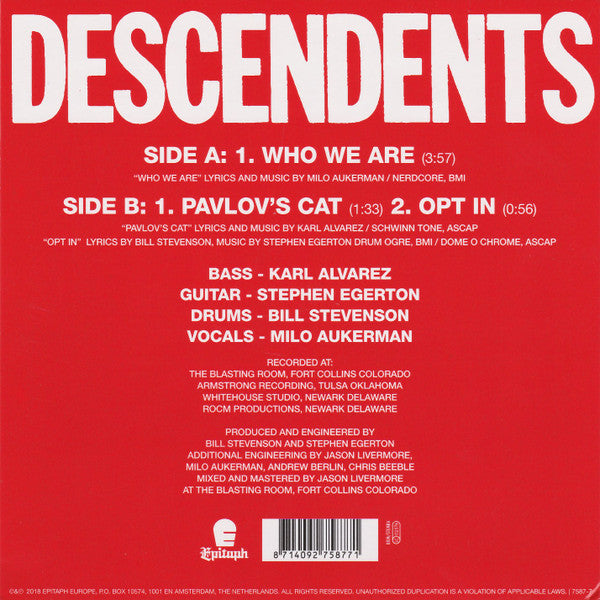 Descendents : Who We Are (7", Single, Ltd, RP, Bro)