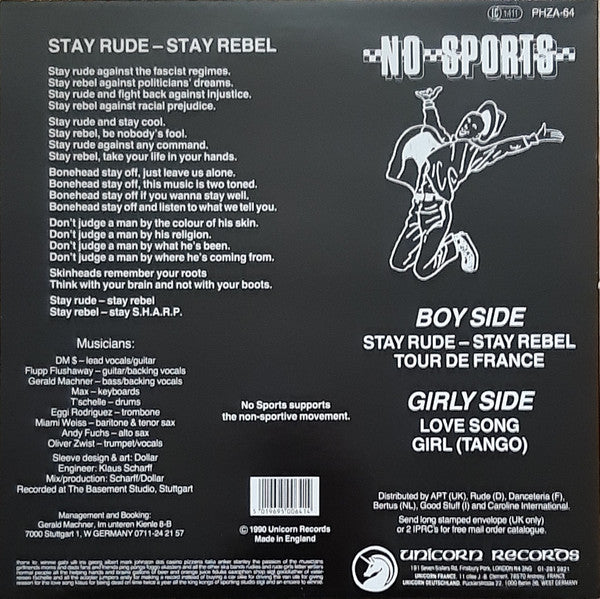 No Sports : Stay Rude Stay Rebel (12")