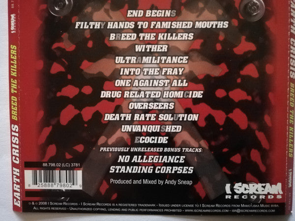 Earth Crisis : Breed The Killers (CD, Album, RE)