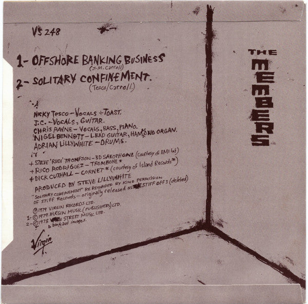 The Members : Offshore Banking Business (7", Single, Lab)