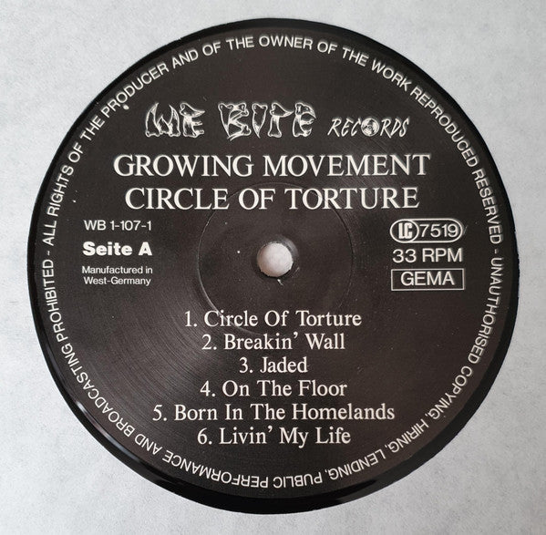 Growing Movement : Circle Of Torture (LP)