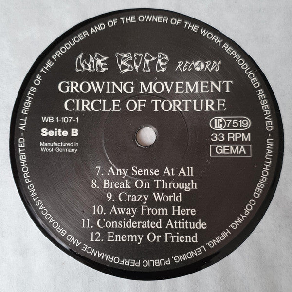 Growing Movement : Circle Of Torture (LP)