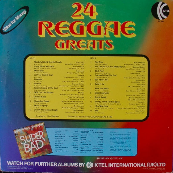 Various : 24 Reggae Greats (LP, Comp, Ltd)