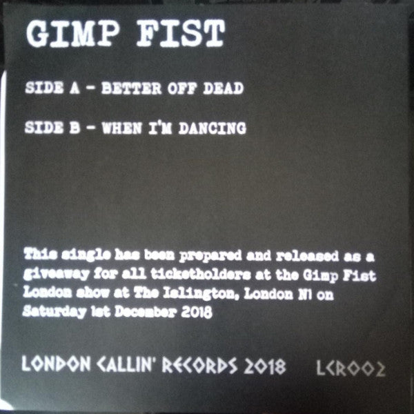 Gimp Fist : Better Off Dead (7")