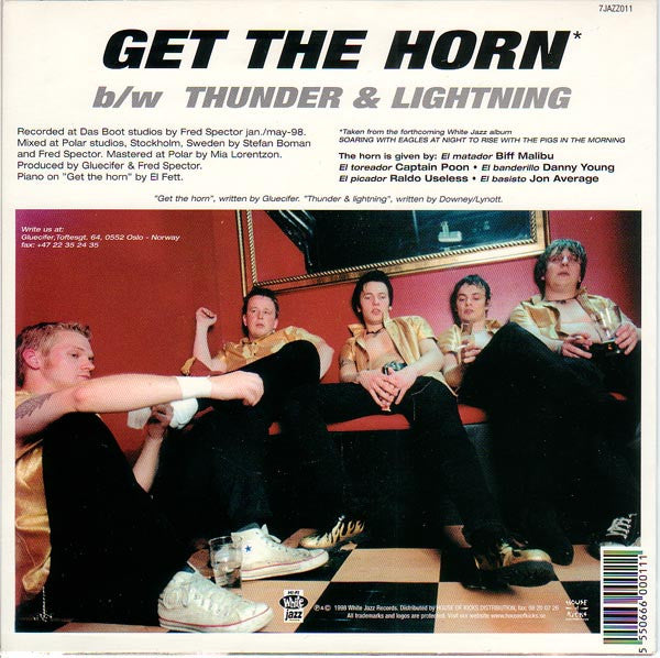 Gluecifer : Get The Horn B/W Thunder & Lightning (7", Single)