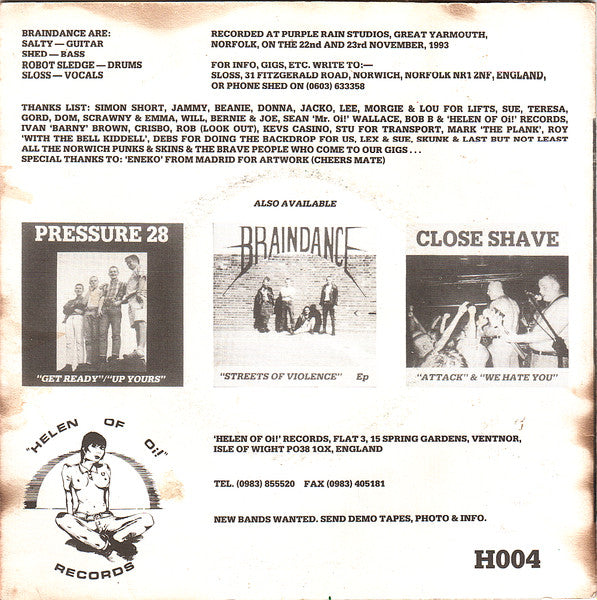 Braindance : The Blind Lead The Blind EP (7", EP, W/Lbl)