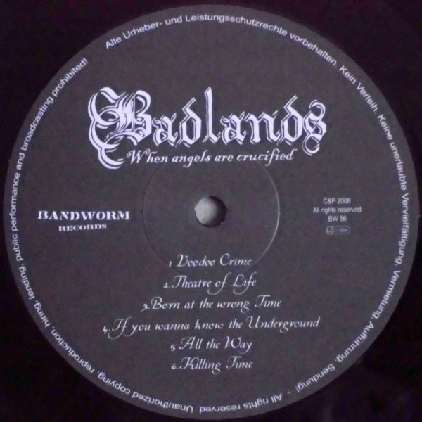 Badlands (3) : When Angels Are Crucified (LP, Album, Ltd, Num)