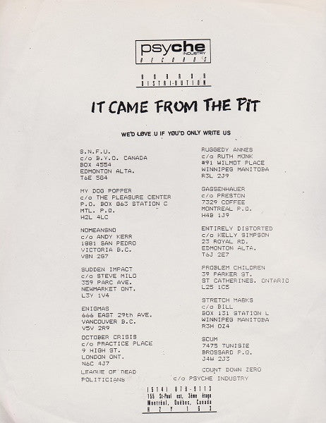 Various : It Came From The Pit (LP, Comp)