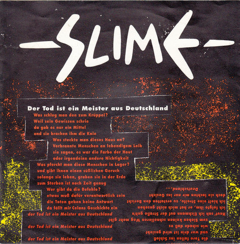 Slime : Der Tod Ist Ein Meister Aus Deutschland (7", Single)