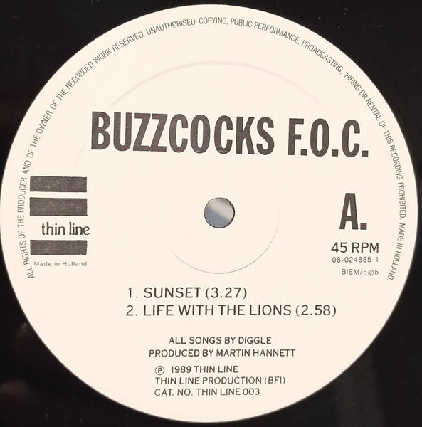 Buzzcocks F.O.C. : Tomorrows Sunset (12", Single)