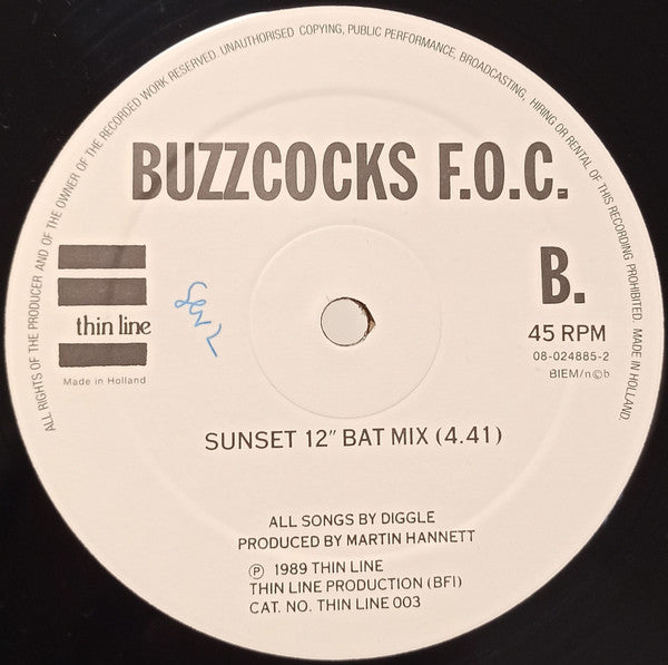 Buzzcocks F.O.C. : Tomorrows Sunset (12", Single)