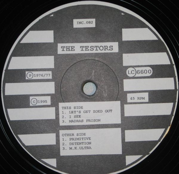Testors Featuring: Sonny Vincent : Original Punk Recordings New York City 1976 - 1977 (10")