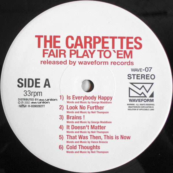 The Carpettes : Fair Play To 'Em (LP, Album)