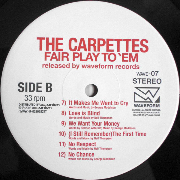 The Carpettes : Fair Play To 'Em (LP, Album)