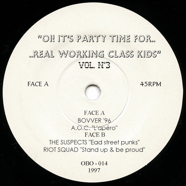 Various : Oi! It's Party Time For Real.. Working Class Kids! Vol.3 (7", Comp)