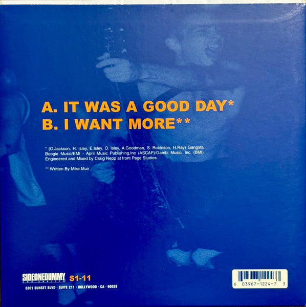 H2O (7) : It Was A Good Day / I Want More (7", Blu)