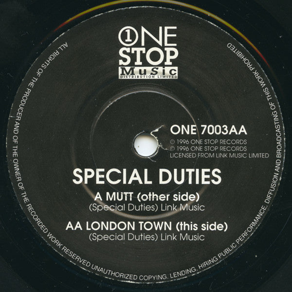 Special Duties : Mutt / London Town (7")