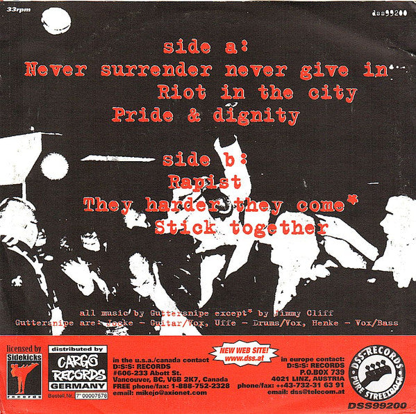 Guttersnipe : Never Surrender Never Give In (7")