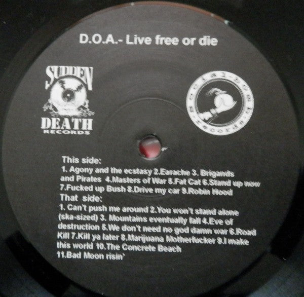 D.O.A. (2) : Live Free Or Die (LP, Album)
