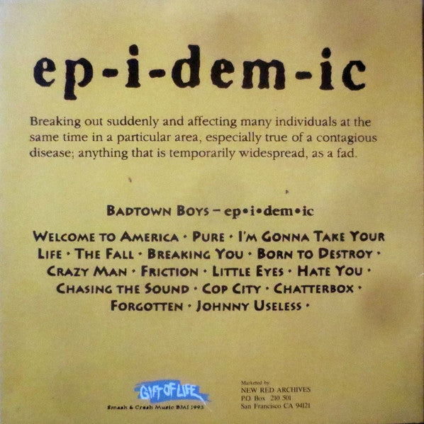 Badtown Boys : Ep•i•dem•ic (LP, Album)