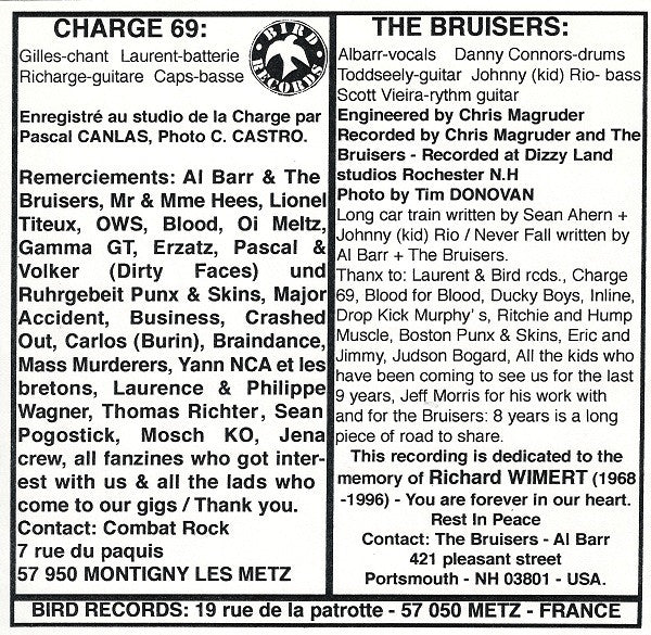 Charge 69 / The Bruisers* : Experience / Long Car Train (7")