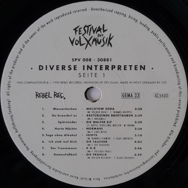 Various : Festival Der Volxmusik (LP, Comp)