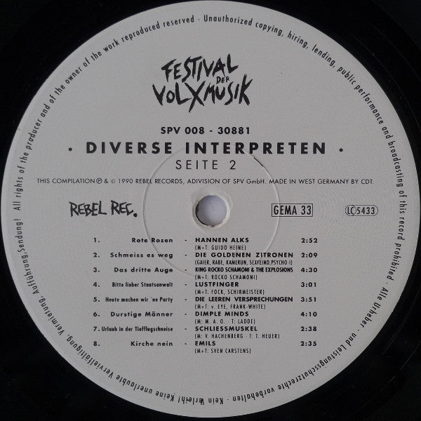 Various : Festival Der Volxmusik (LP, Comp)