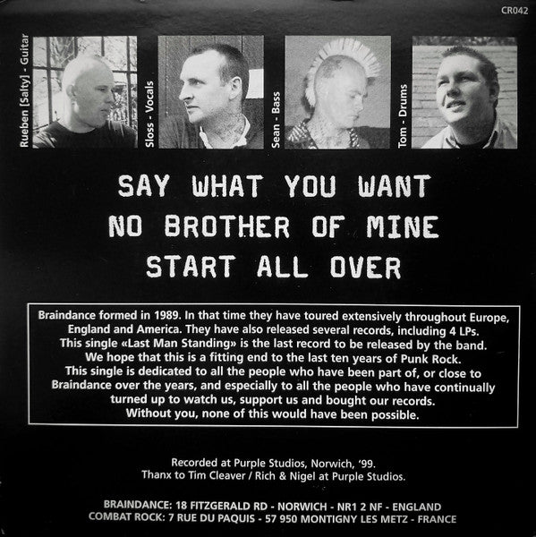 Braindance : Last Man Standing (7")
