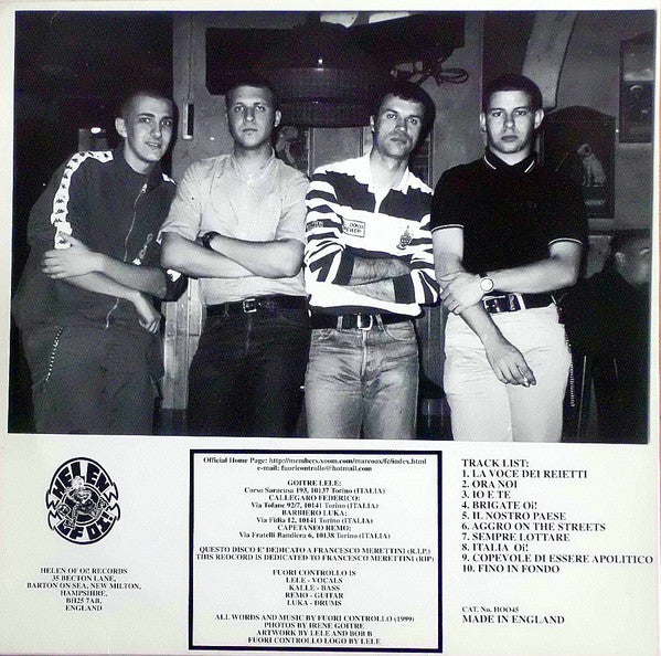 Fuori Controllo : Aggro On The Streets (LP, Album, W/Lbl)